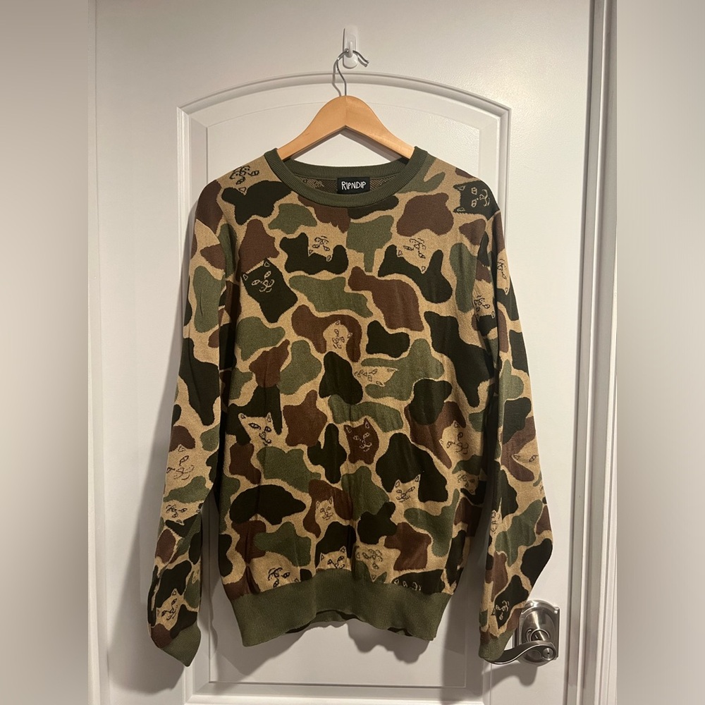 Ripndip Cat Camo Crewneck Size Large